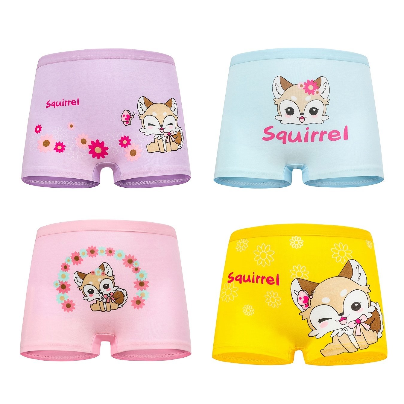 Girl's Princess Cartoon Graphic Shorts Knick Boxer Briefs Set