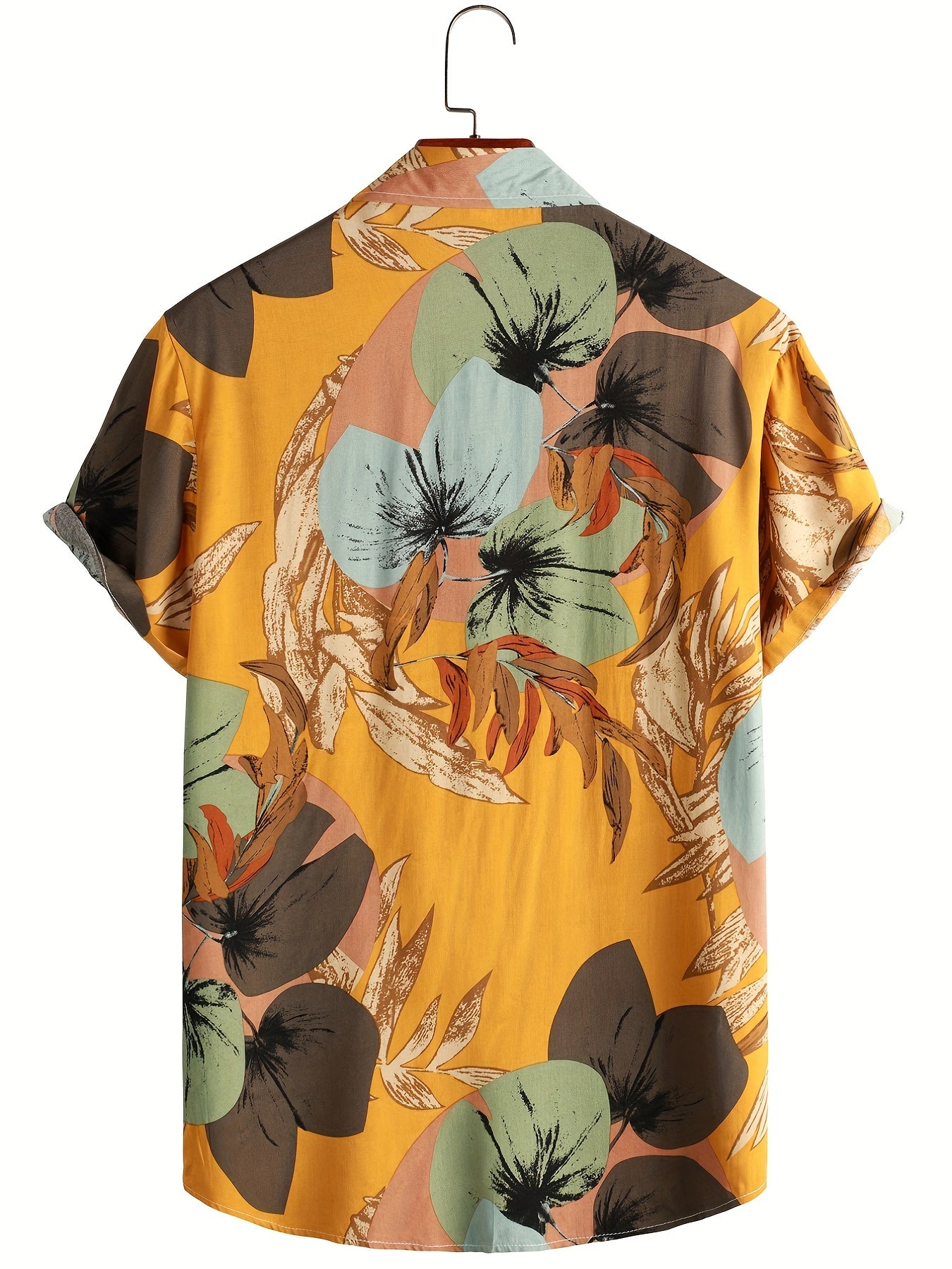 Men's Tropical Leaf Print Hawaiian Shirt