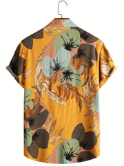 Men's Tropical Leaf Print Hawaiian Shirt