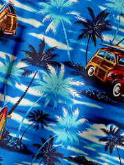 Coconut Tree & Vintage Car Print Men's Hawaiian Shirt