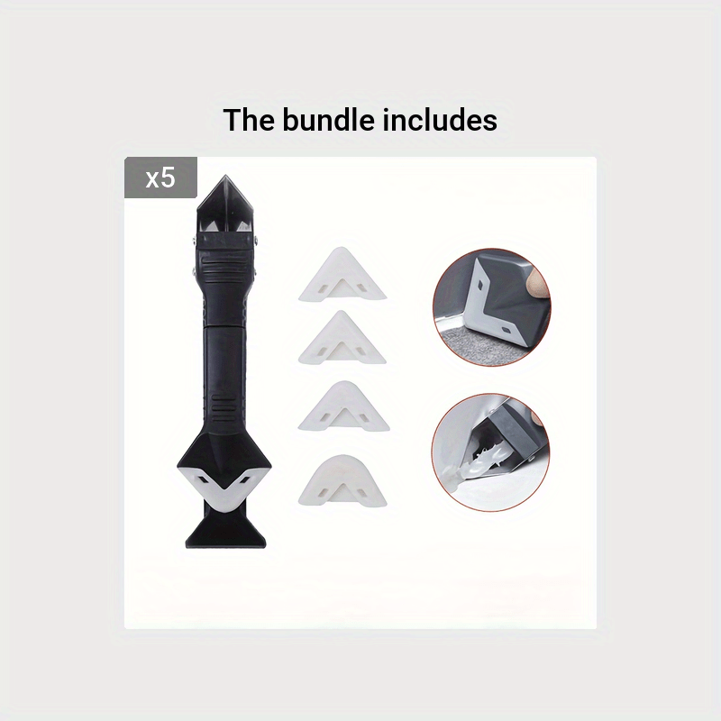 3 in 1 Silicone Caulk Tool Kit Stainless Steelhead Caulk Remover & Sealant