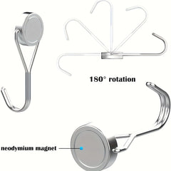 Neodymium Magnet Hooks Heavy Duty 30Lbs Swivel Hook Refrigerator Fridge Grill