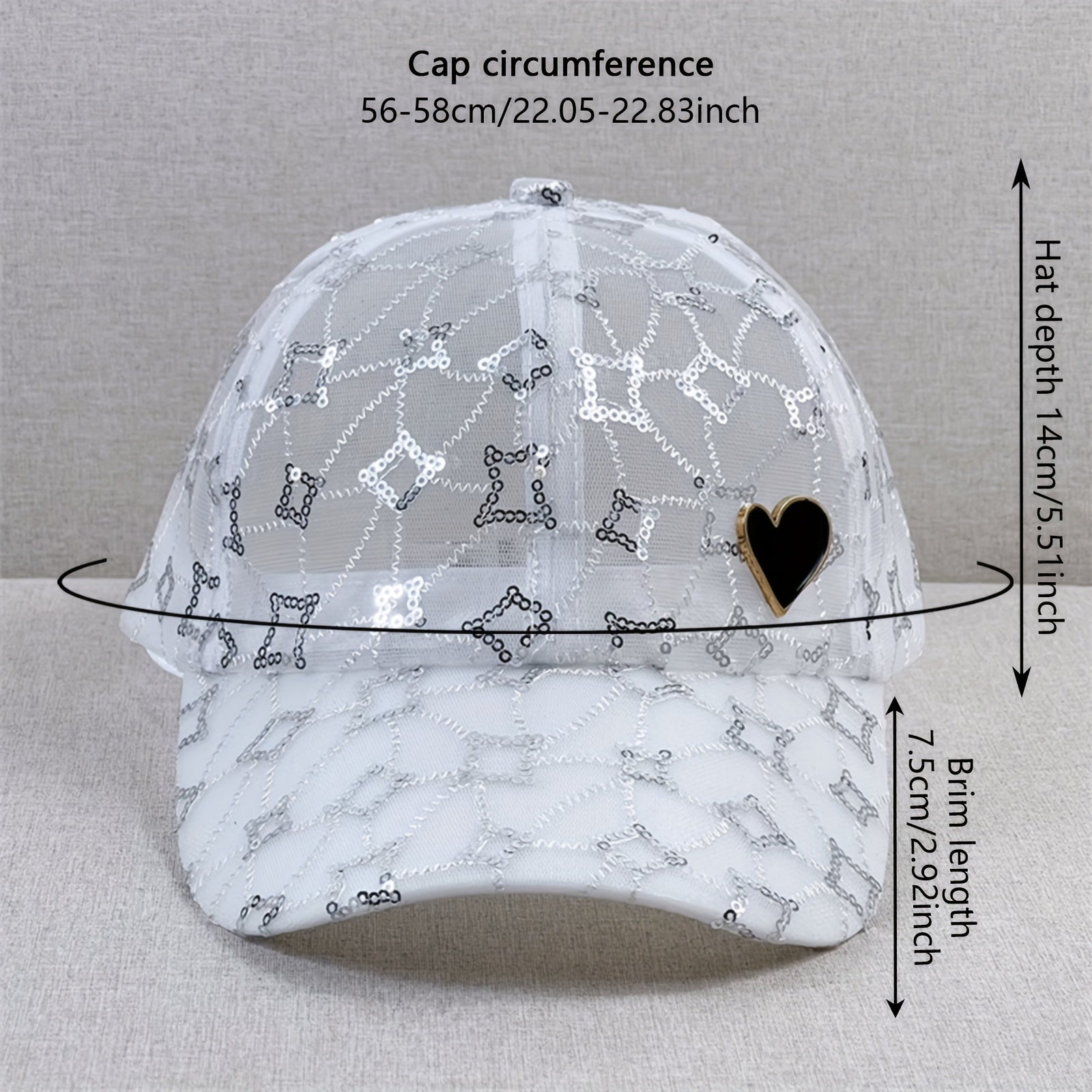 Mesh Breathable Sequin Baseball Cap Thin Sun Hat Lightweight Adjustable Dad Hats