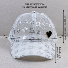 Mesh Breathable Sequin Baseball Cap Thin Sun Hat Lightweight Adjustable Dad Hats