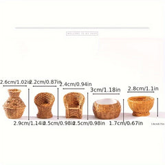 6pcs Mini Resin Basket Dollhouse Accessories