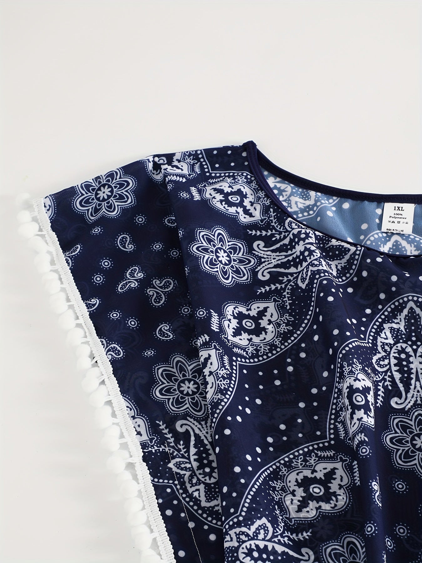 Sexy Cover Up Women's Plus Scarf Print Beachwear