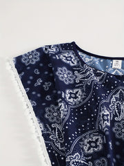 Sexy Cover Up Women's Plus Scarf Print Beachwear