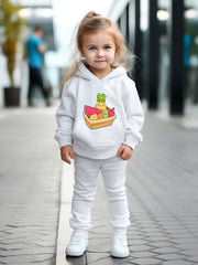 OERYUI Kids Cartoon Fruit Print Hooded Pullover Pants Set