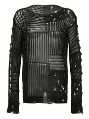 Hollow Out Knit Pullover Y2K Sweater Top