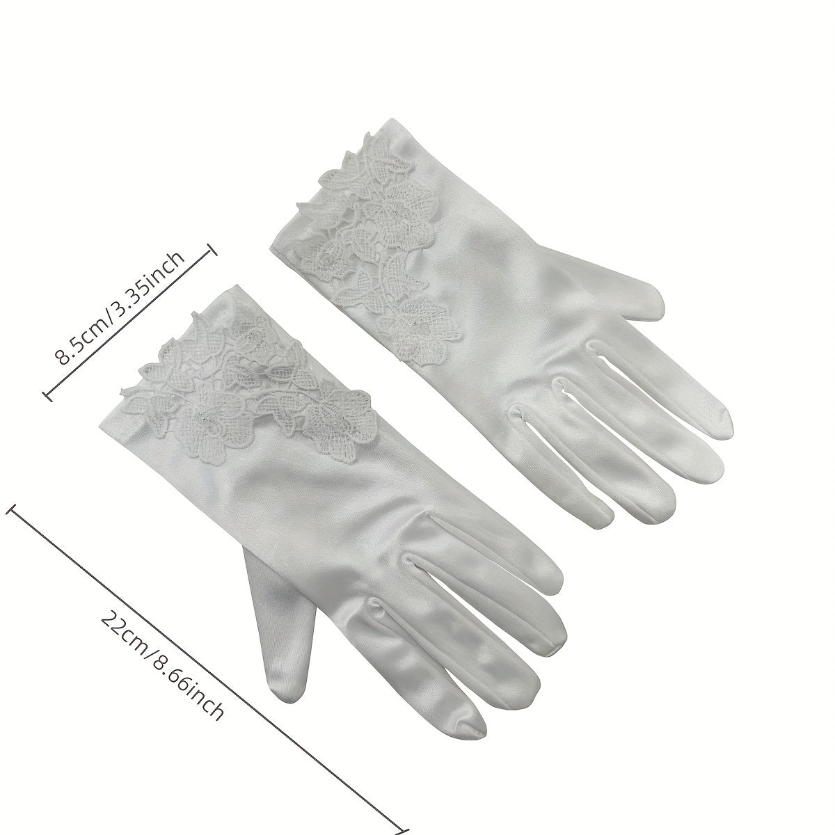 Lace Floral Satin Gloves Bridal Short Gloves Wedding Accessories