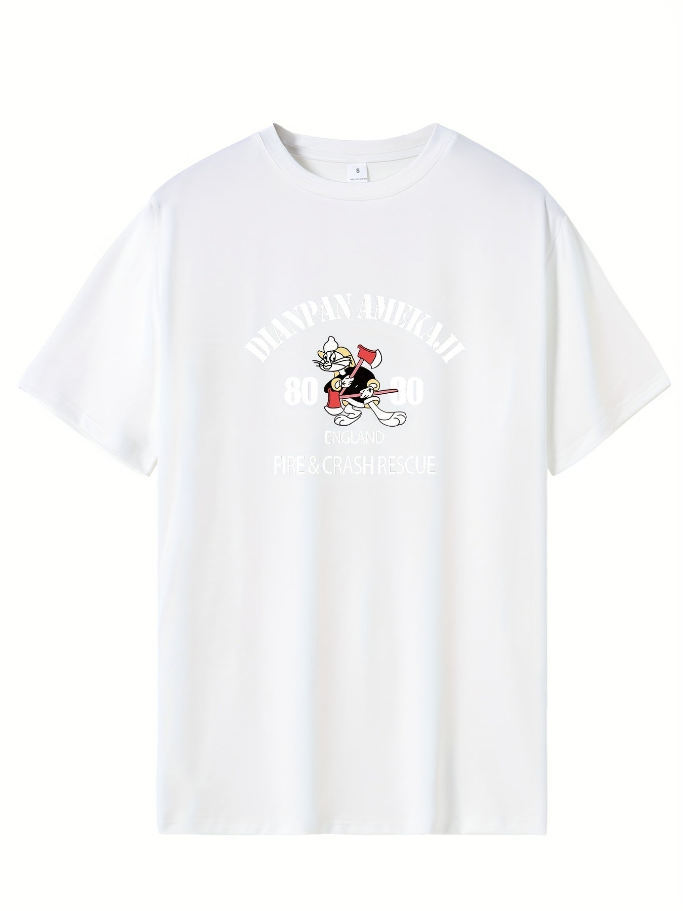 Men's Printed Leisure Sports T shirt Casual Stretch Round Neck Tee Shirt