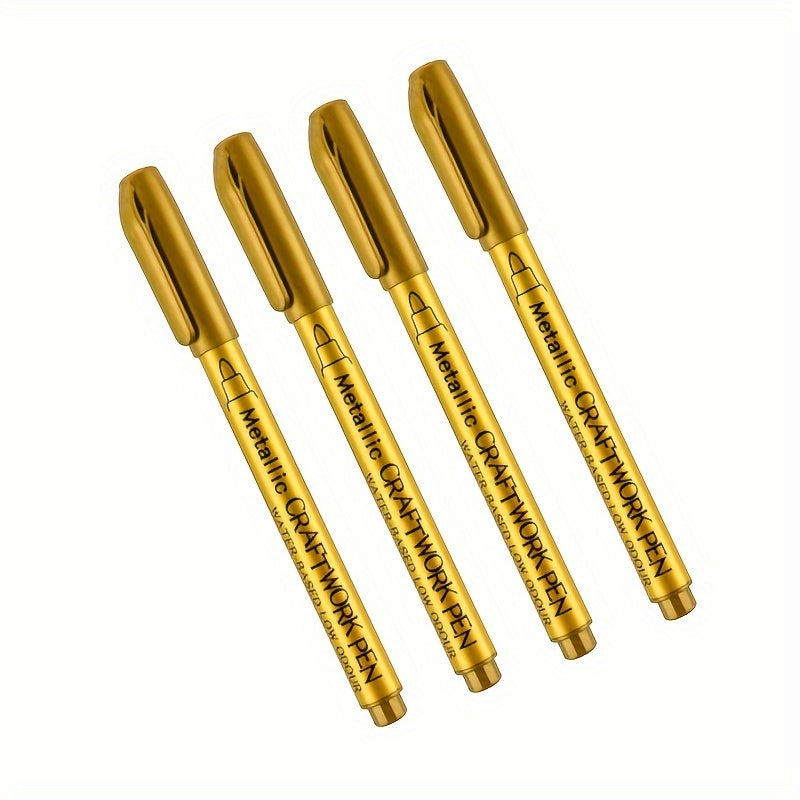 4pcs Waterproof Paint Marker Pens Gold Silver Resin Mold Art Supplies