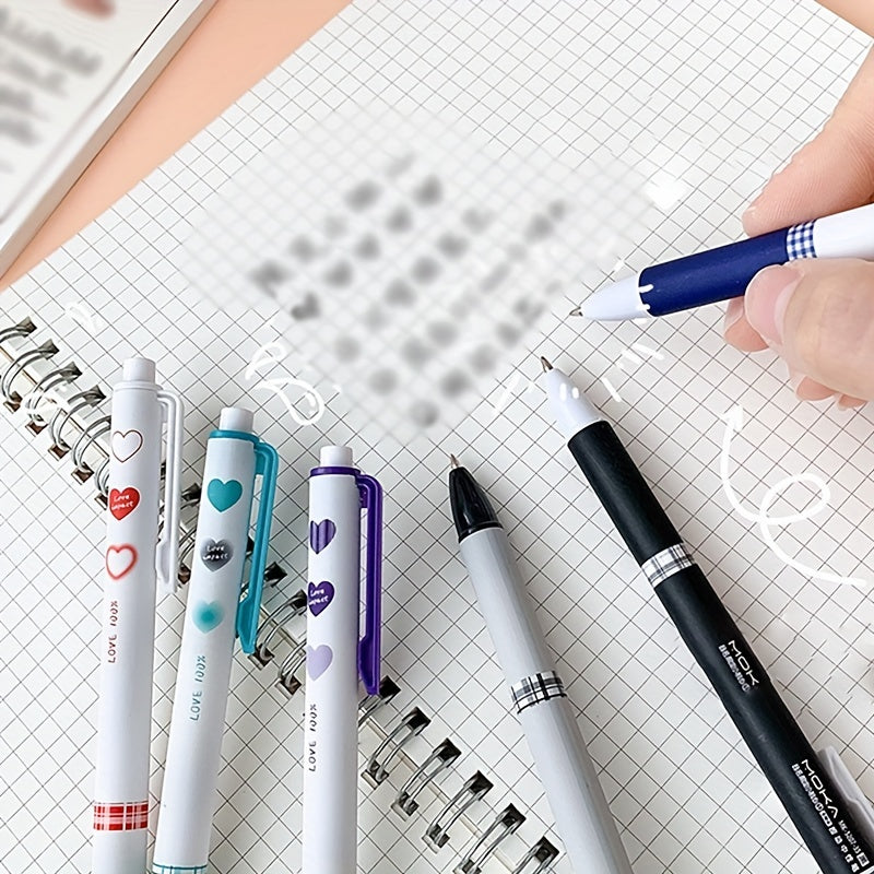 6 Pcs 0.5mm Heart Shape Gel Pens Student Writing Utensil
