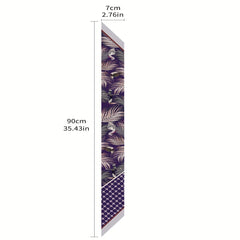 Bird Leaf Print Vintage Satin Twilly Scarf Neckerchief French Style Hair Ribbon