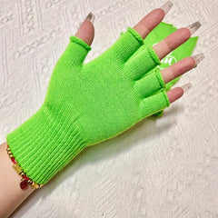 Green Four Leaf Clover Half Finger Outdoor Sports Gloves