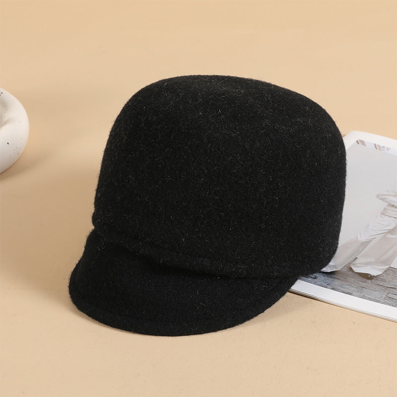 Wool Solid Baseball Cap Women's Winter Warm Hat Valentines