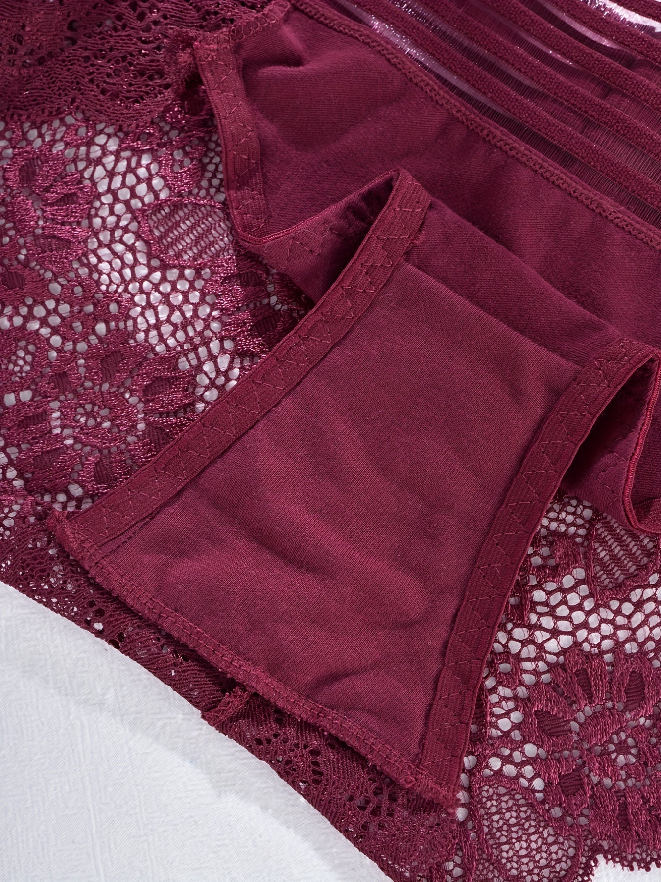 3pcs Lace Briefs Scallop Trim Panties Women's Lingerie