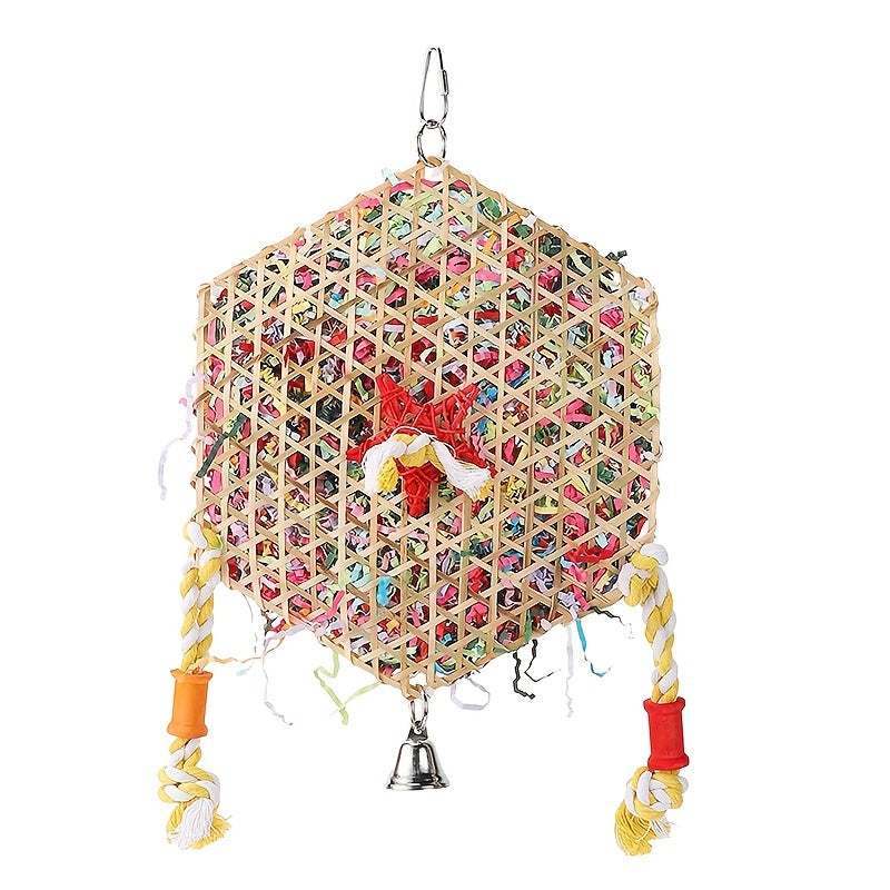 Parrot Toy Bird Toy Bamboo Braided Gnawing Pulling Toy