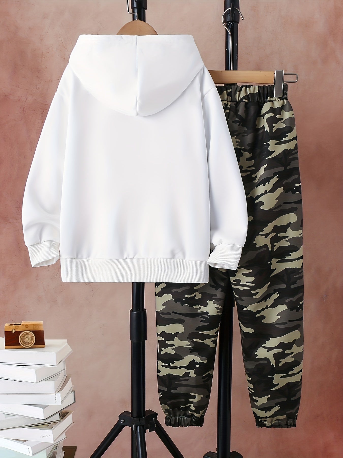 Boy's 2pcs Cartoon Bear Print Hoodie & Sweatpants Set