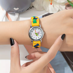 Kids Crayon Print Quartz Watch for Daily Life