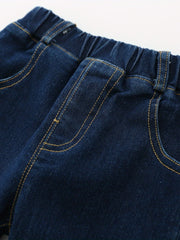 Boys Thickened Denim Pants With Pocket