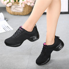Women's Mesh Dance Shoes Breathable Fitness Casual Lace-up Shoes