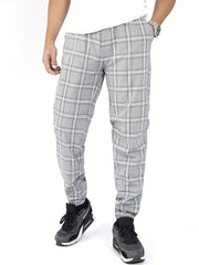 Vintage Plaid Casual Pants Men's Slacks Business Banquet