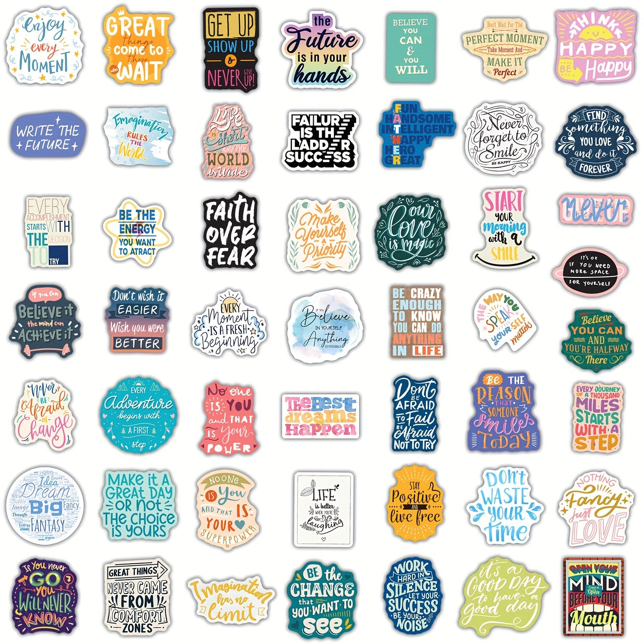100pcs Motivational Vinyl Stickers for Laptops and Bottles