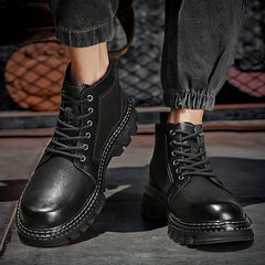 Men's Vintage Style Service Boots Casual Lace up Walking Shoes