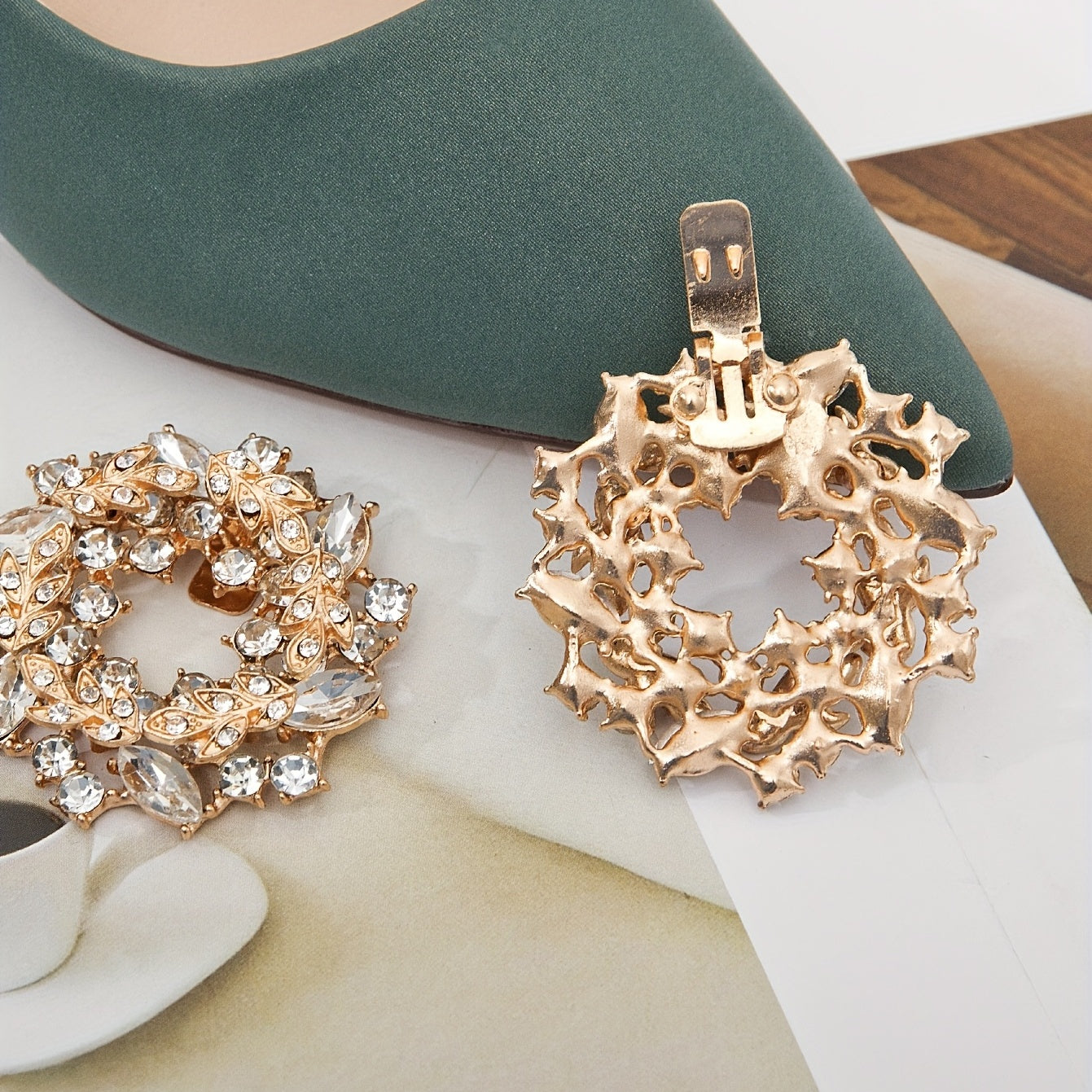 Crystal Flower Shoe Clips - Wedding High Heels Decoration