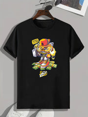 Cartoon Print Men's Graphic T Shirt for Summer