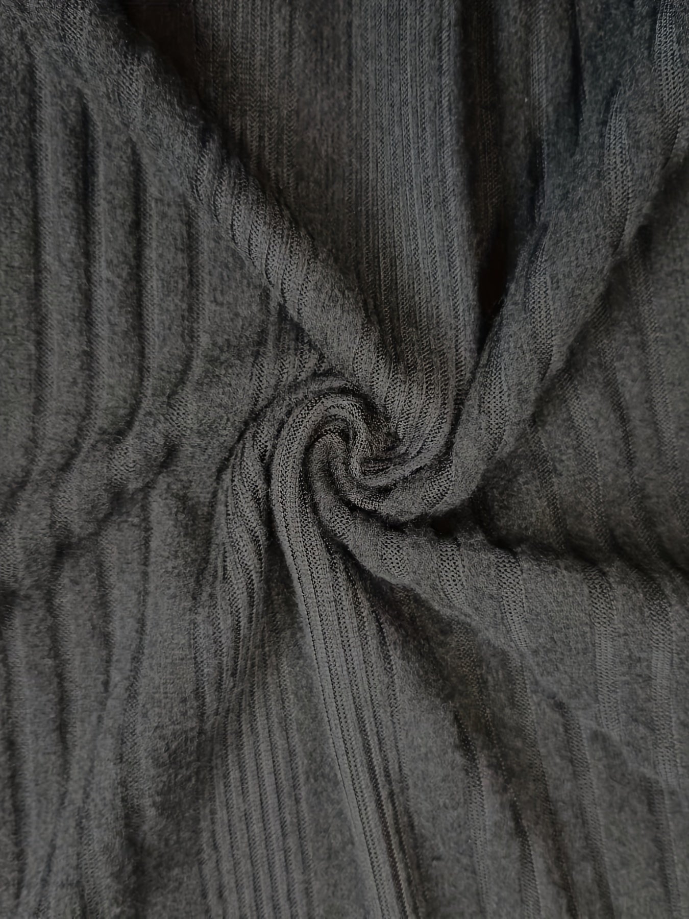 Solid Ribbed Long Sleeve Square Neck Knit Top