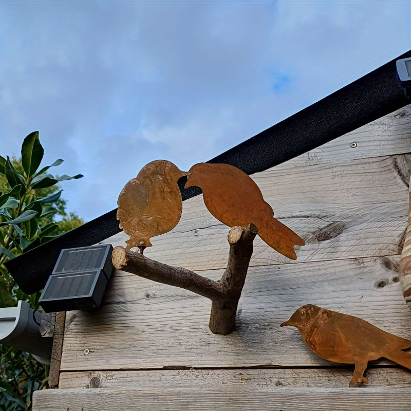 4pcs Garden Bird Silhouette Metal Craft Outdoor Yard Decoration