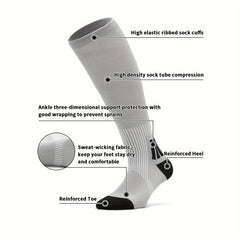 Men's Compression Sport Socks Nylon Blend Sweat Absorbing Breathable Socks