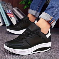Women's Wedge Sneakers Height Increased Lightweight Walking Shoes