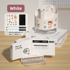 Pen Holder With Memo Board, Mirror & Calculator - Desk Organizers