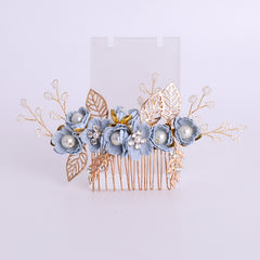 Bridal Hair Comb Pearl Crystal Flower Side Comb Pin