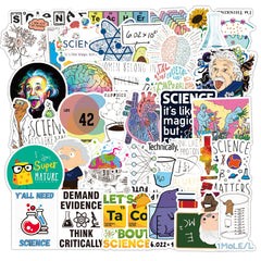 50PCS Science Elements Sticker Student Teacher Staff Waterproof Vinyl Sticker