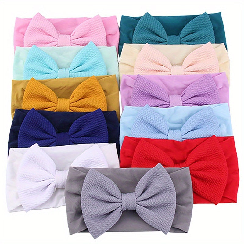 11pcs Bow Nylon Headbands Hair Accessories for Baby Girls & Adults