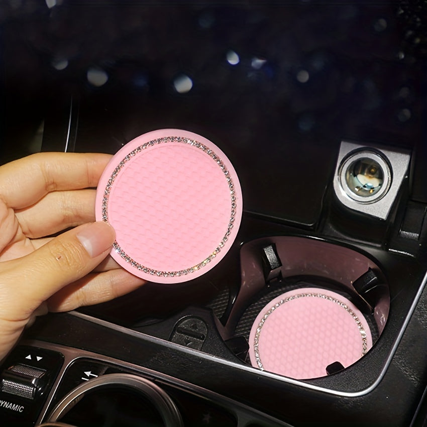 2pcs Anti Slip Silicone Cup Holder Pad Heat Insulation Interior Protection