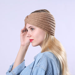 Knit Headbands Ear Warmers Elastic Turban Head Wraps Solid Hair Band