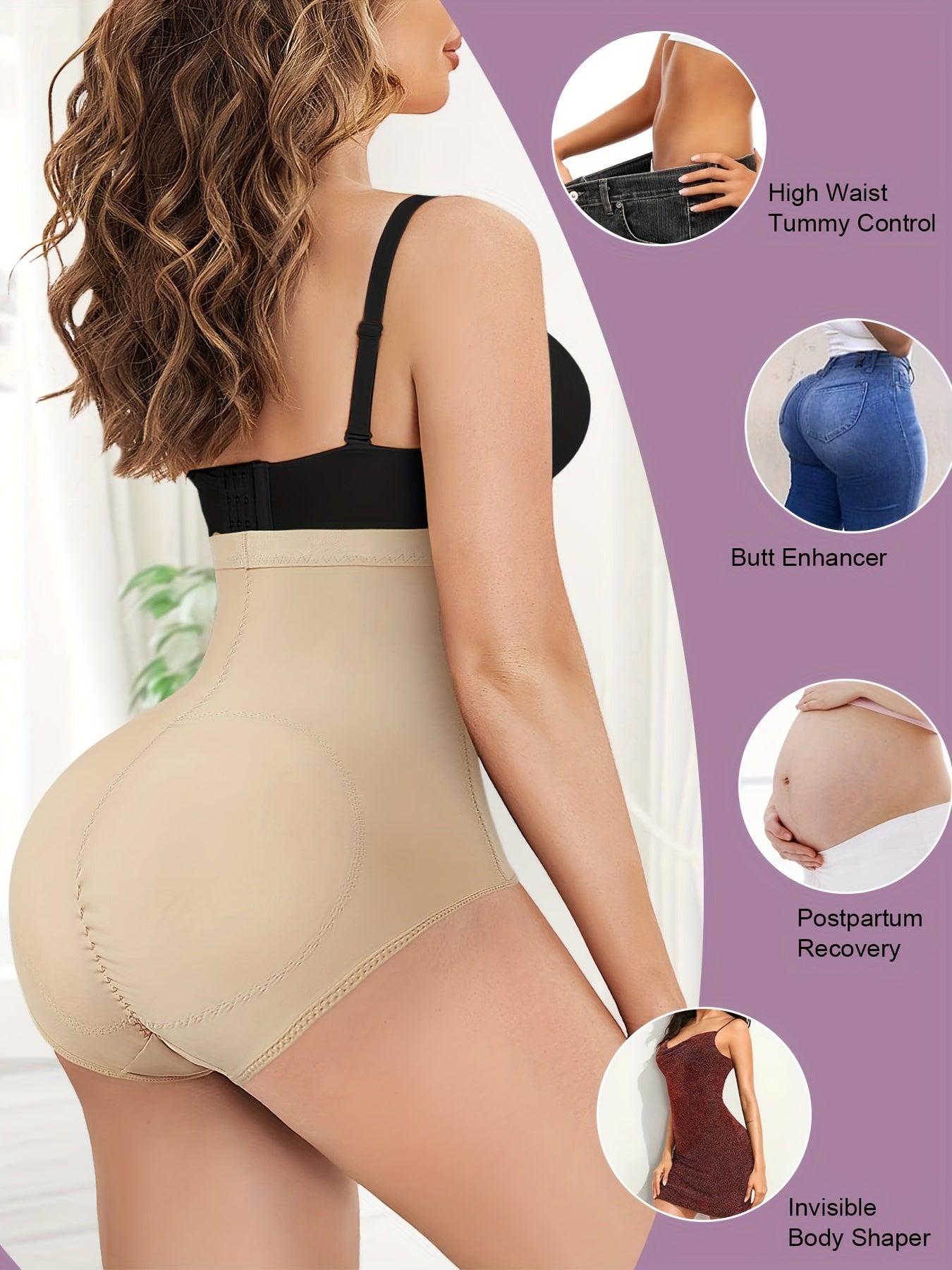 Tummy Control Shaping Panties Front Buckle Slimming Underwear