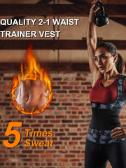 Neoprene Sauna Suit for Women Sweat Vest Waist Trainer Zipper Tank Top