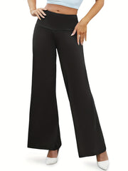 Solid Wide Leg Pants Casual Loose Pants For Spring & Summer