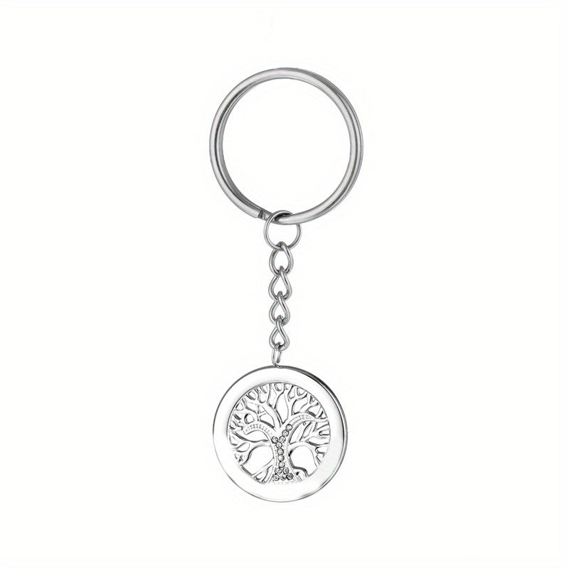 Personalized Tree Of Life Names Keychain with Birthday Stone