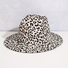 Fashionable Charm Bell Shaped Big Brim Jazz Hat Male Leopard Ring Decoration