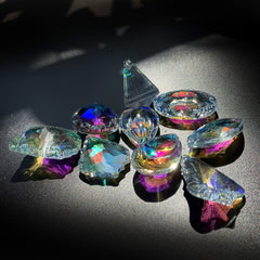 10pcs Colorful Crystal Chandelier Light Drops Pendants Prisms Hanging