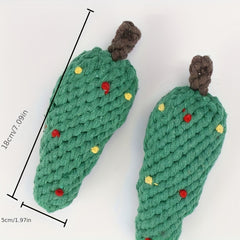 Christmas Dog Chew Toys - 6PCS Bite Resistant Rope Molar Toy