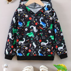 Space Dinosaur Boys Hooded Sweatshirt