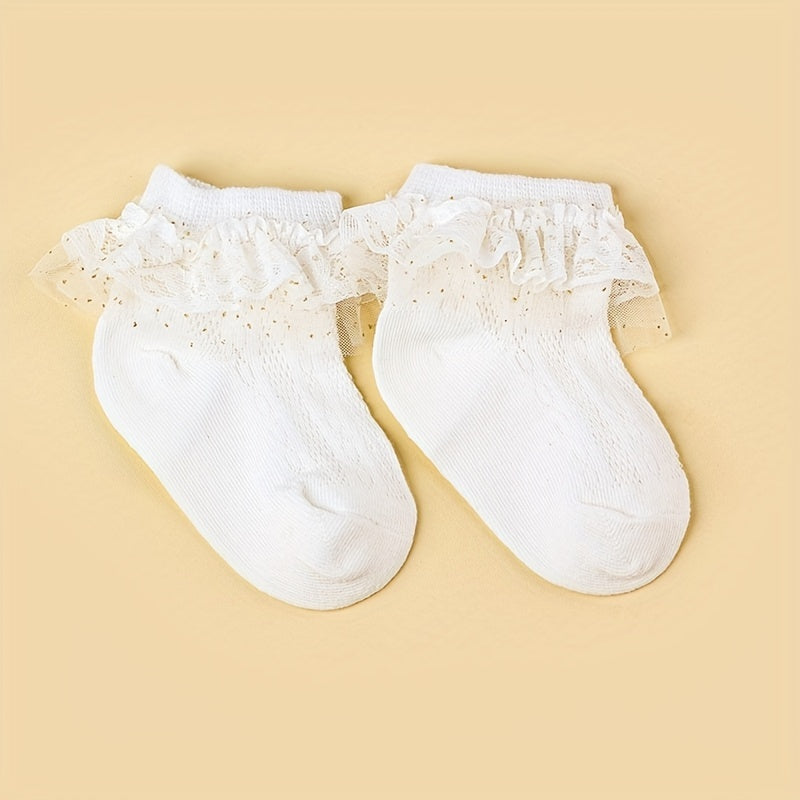 1pair Summer Mesh Baby Princess Socks Baby Socks Lace Socks Infant Toddler